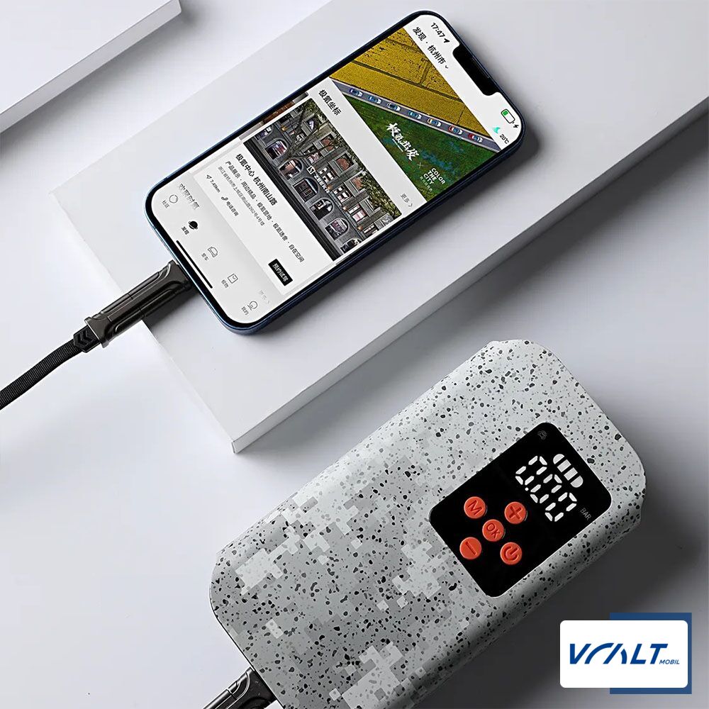 Портативный аккумуляторный компрессор с Power Bank для Zeekr 001, 007, 009, X